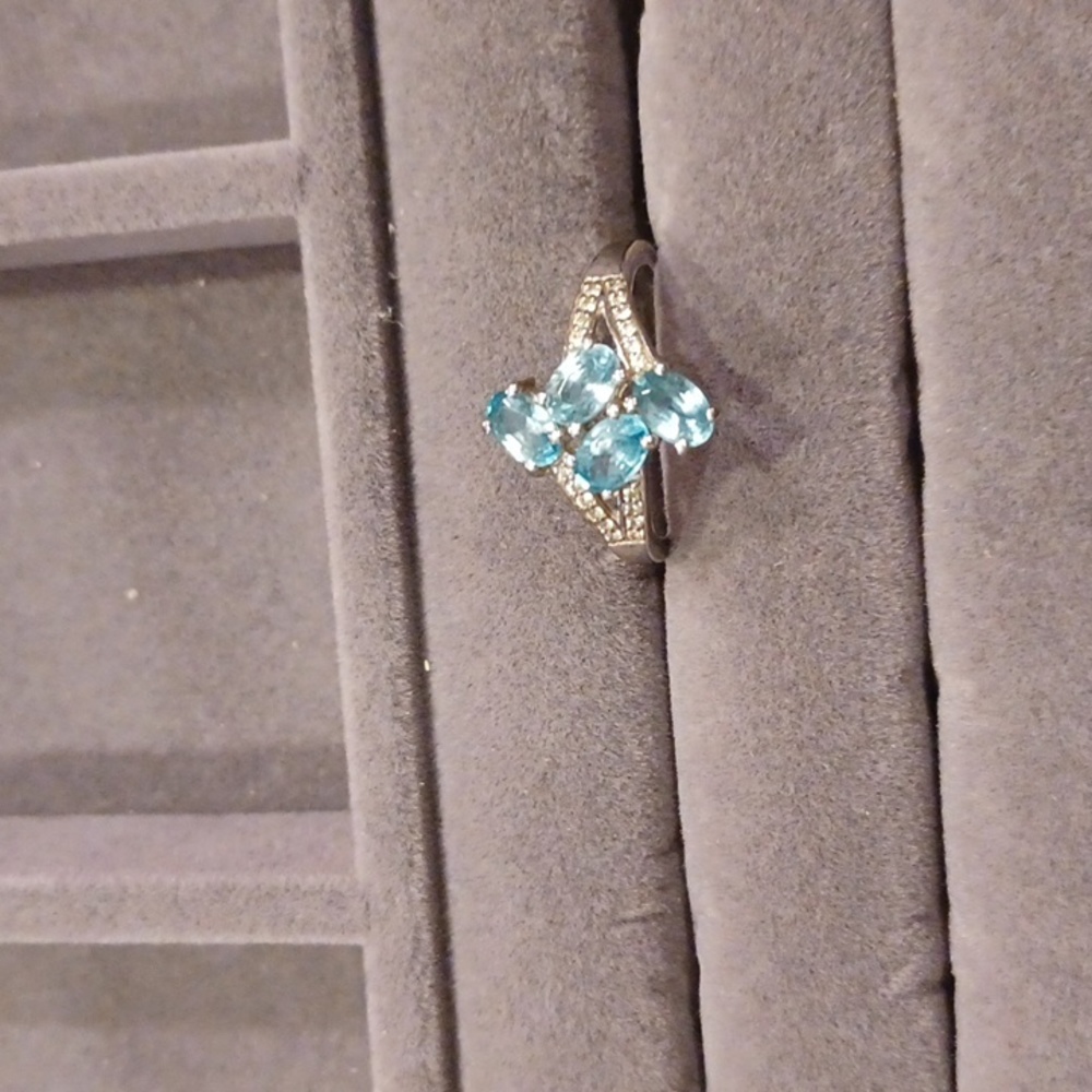 blue topez cocktail ring